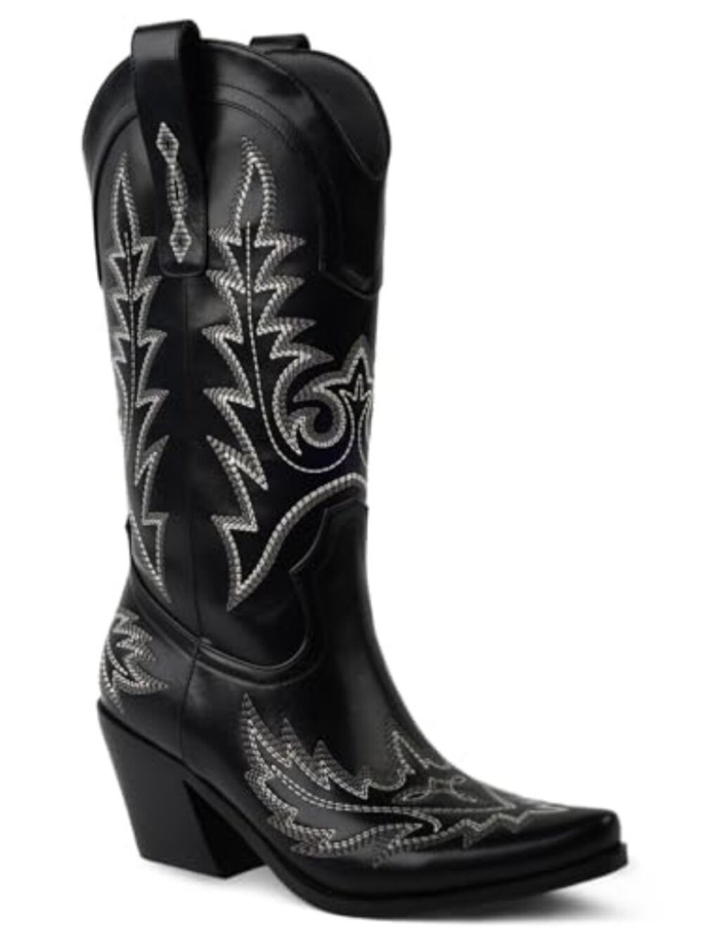 Western Cowboy Boots for Women Square Toe Wide Calf Cowgirl Boots Pointed Toe